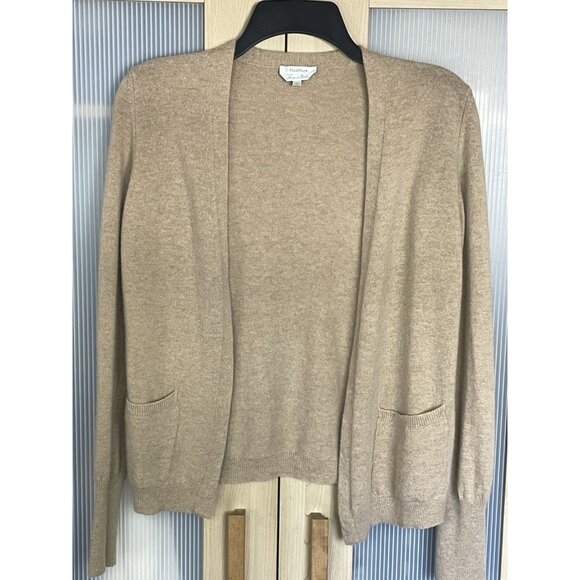 Max Mara Wool Cashmere Cardigan S Beige Designer Lux Preppy Casual Top - Picture 1 of 5